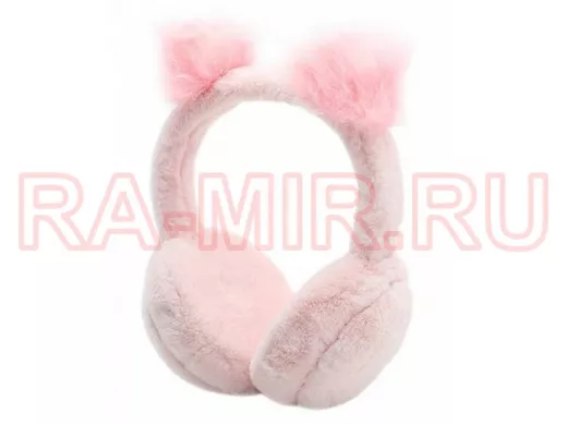 Наушники меховые, DMZ-112, ушки меховые, розовые