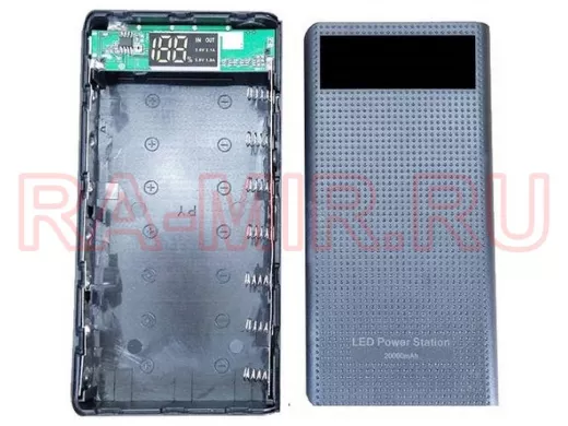 Корпус без аккумуляторов Power Bank для 7-ми аккум. 18650 с LED индикацией