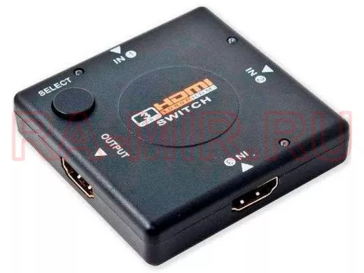 Переключатель HDMI "ABBIKUS-81629" 3 входа HDMI и 1 выход HDMI, переключение входов кнопкой