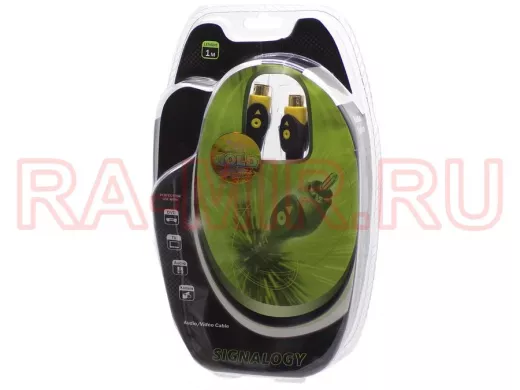 Шнур SVHS-SVHS (круглый кабель 5 mm, Gold) 1м Signalogy(на блистере) 4pin