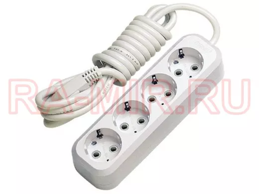 Сетевой удлинитель  с заземлением 4 розетки, 15метров, серии MAKEL (Турция !)