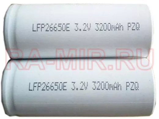 Аккумулятор IFR 26650, 3000 мАч, LifePO4-аккумулятор 3,2В. ток 3C (10А.)