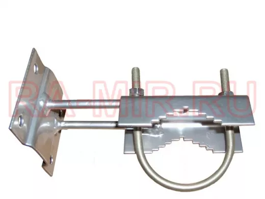 Кронштейн антенный "КРОНШТЕЙН-2" СЕРЕБРИСТЫЙ для крепления мачт диаметром 32мм, 51мм  к стене